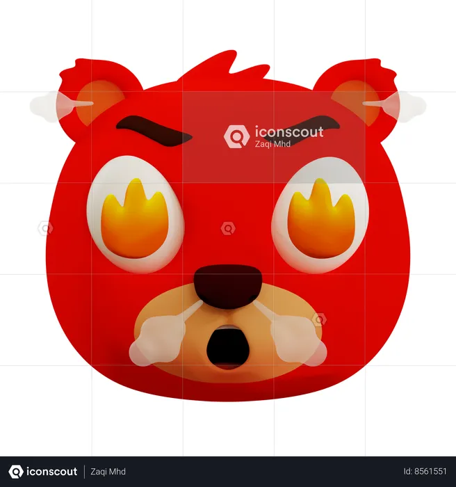 Very Angry Bear Emoji Emoji 3D Icon