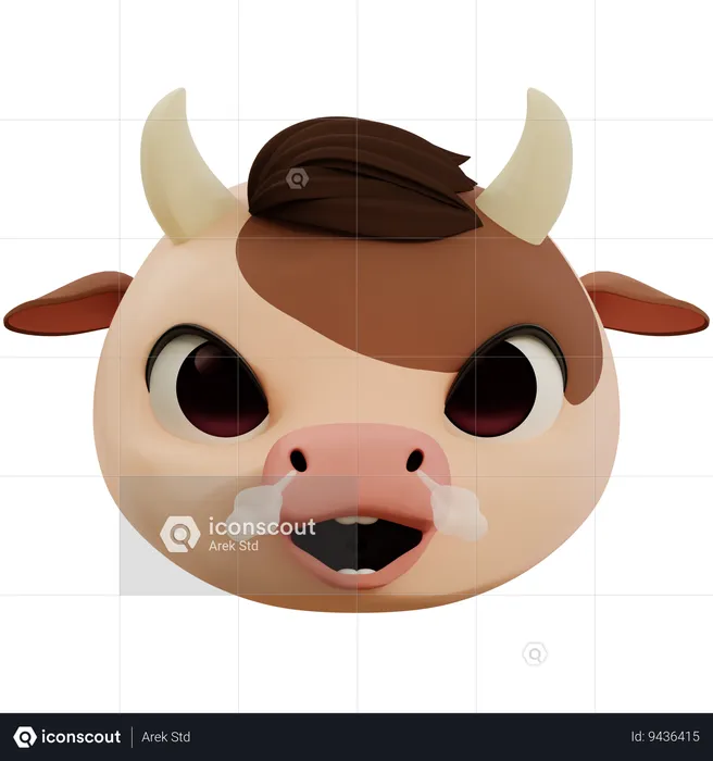 Very Angry Cow Emoji Emoji 3D Icon