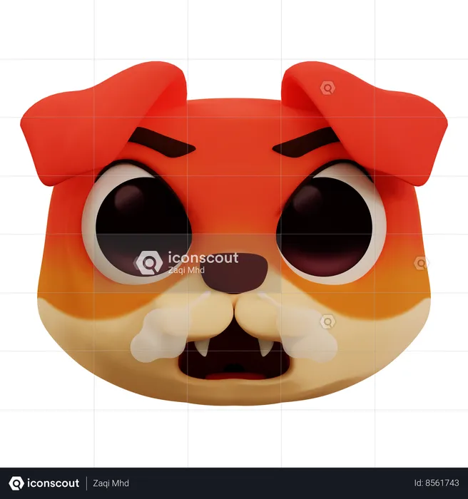 Very Angry Dog Emoji Emoji 3D Icon