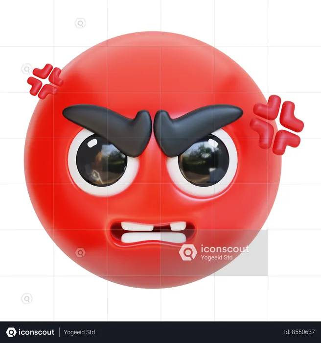 Very Angry Face  3D Icon