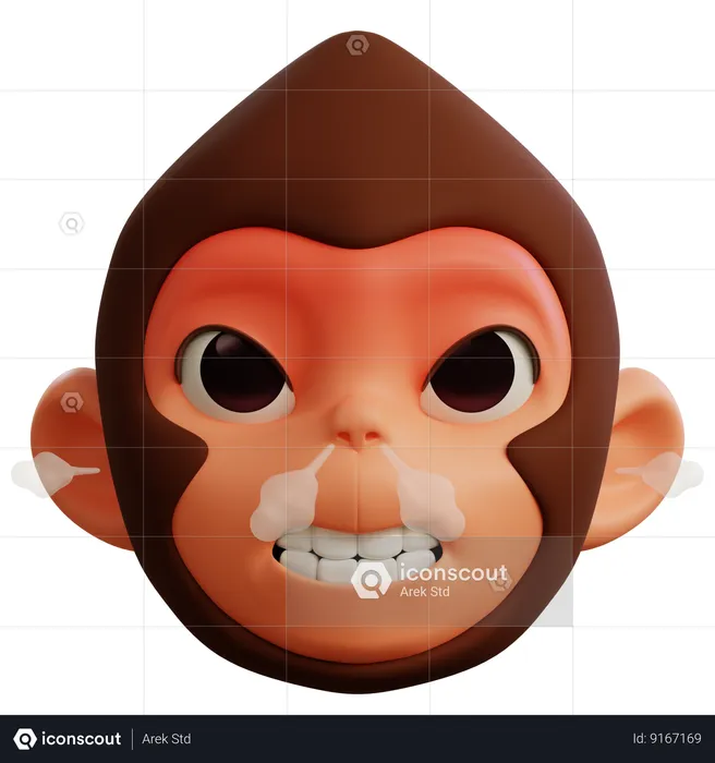 Very Angry Monkey Emoji 3D Icon