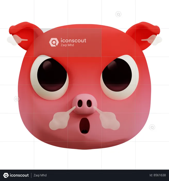Very Angry Pig Emoji Emoji 3D Icon