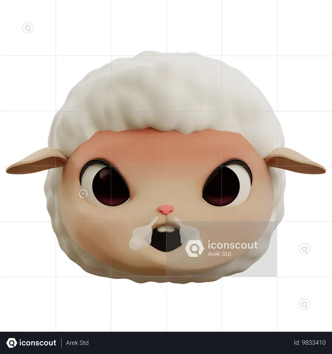 매우 화난 양 이모티콘 Emoji 3D Icon