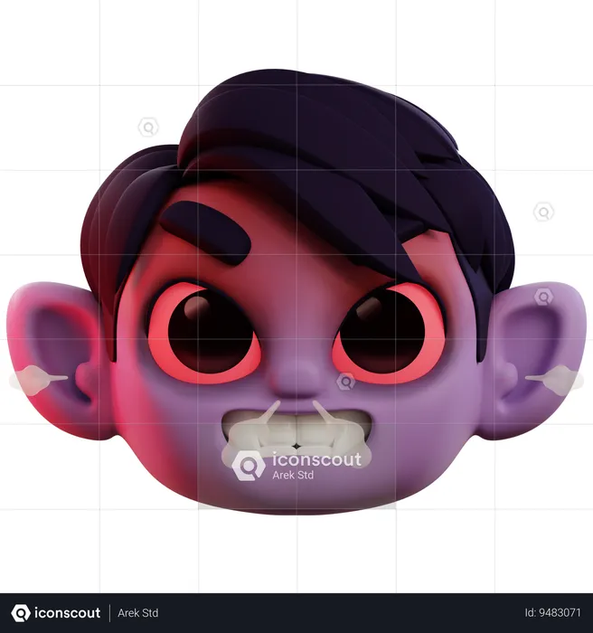 Very Angry Vampire Emoji 3D Icon