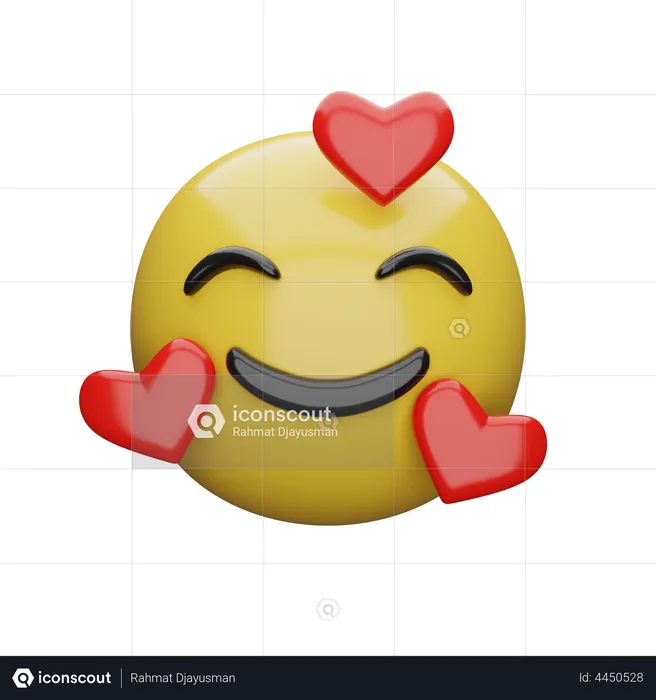 Very Happy Face Emoji 3D Illustration