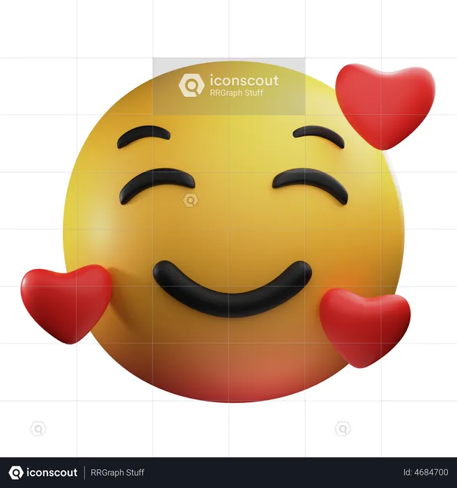 Very Happy Face Emoji 3D Illustration