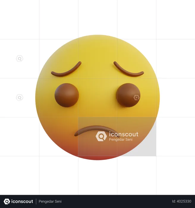 Very sad face emoticon Emoji 3D Illustration