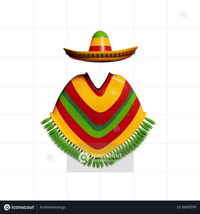 Vestido mexicano  3D Icon