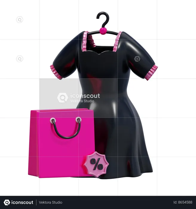 Venda de vestido feminino  3D Icon