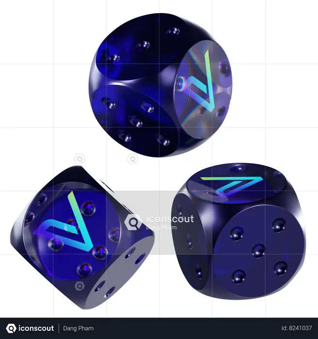 Vet Glass Dice Crypto  3D Icon
