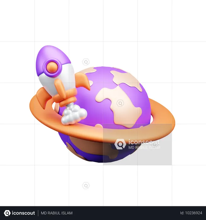 Viagem espacial  3D Icon