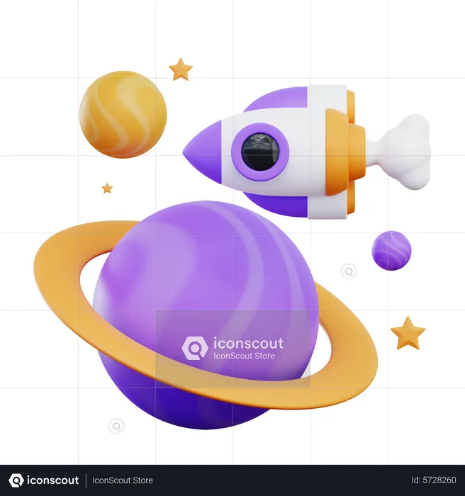 Viagem espacial  3D Icon