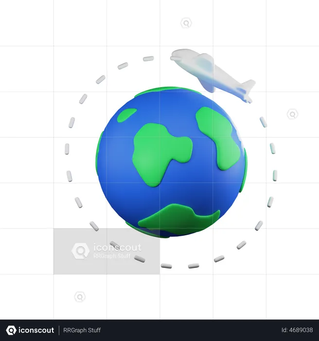 Viagem mundial  3D Illustration