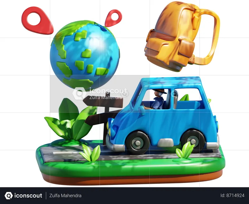 Viaje  3D Icon