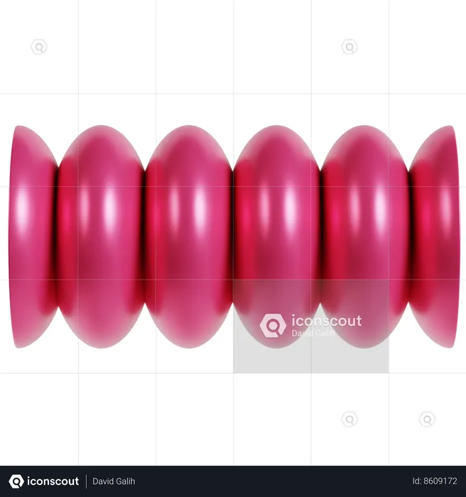 Vibrant Pink Ellipse Array  3D Icon