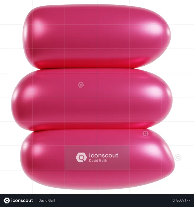 Vibrant Pink Geometric Stacks  3D Icon
