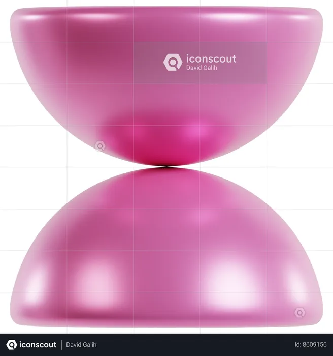 Vibrant Pink Hourglass Duo  3D Icon