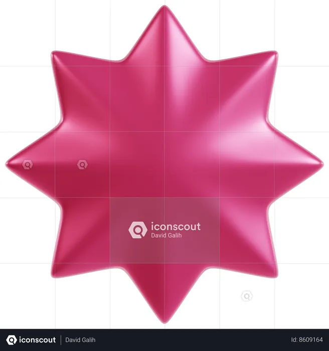 Vibrant Pink Star Design  3D Icon