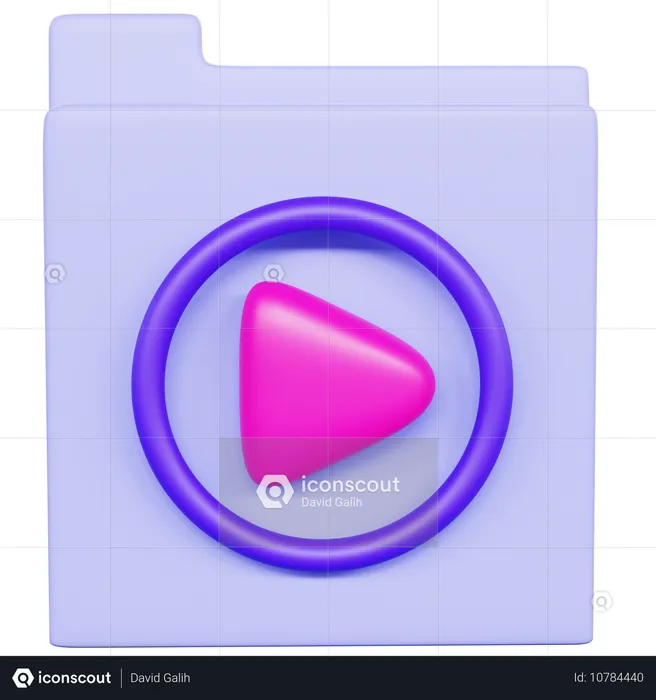 Vibrant Video Folder  3D Icon