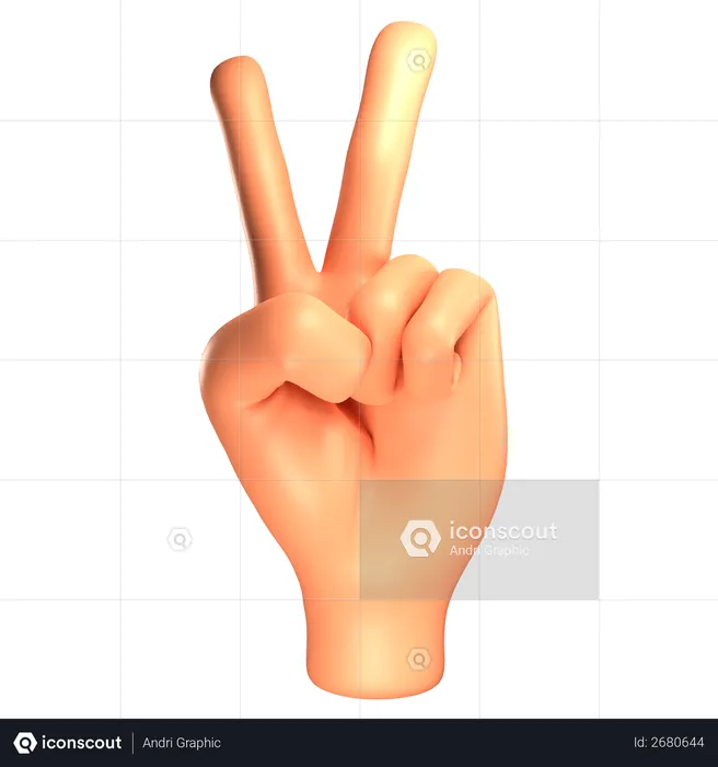 Victory Gesture  3D Illustration