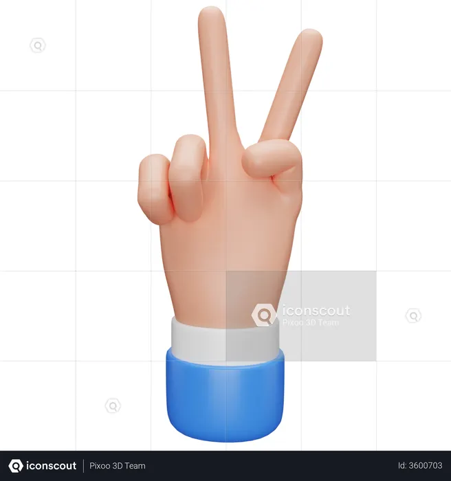 Victory Hand  3D Illustration