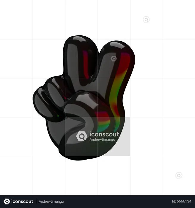 Victory Hand  3D Icon