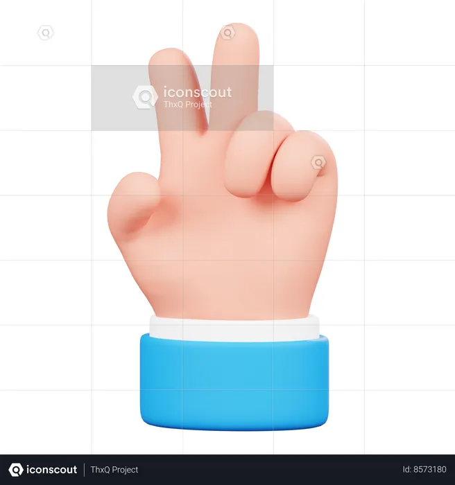 Victory Hand Gesture Emoji 3D Icon