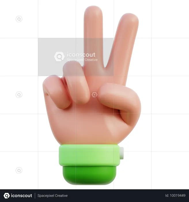 Victory hand gesture  3D Icon