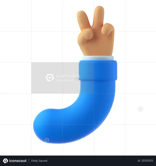 Victory hand gesture  3D Illustration