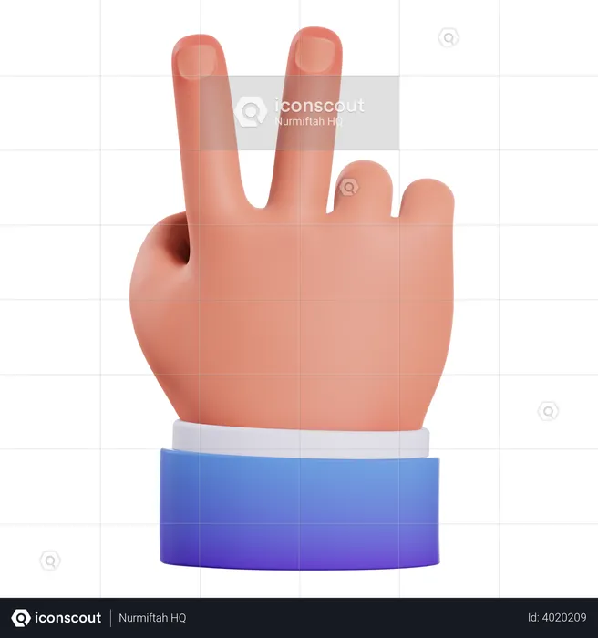 Victory hand gesture  3D Illustration