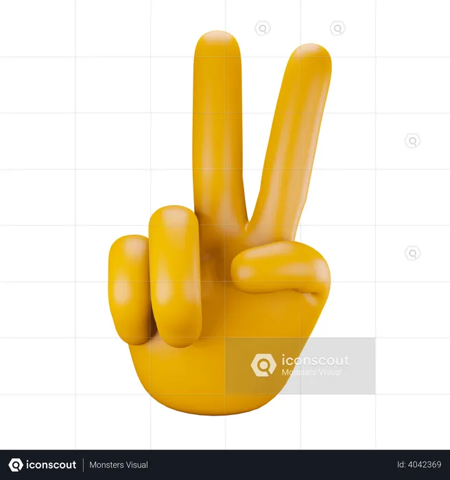 Victory hand gesture  3D Illustration