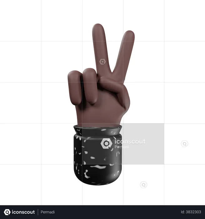 Victory hand gesture  3D Illustration