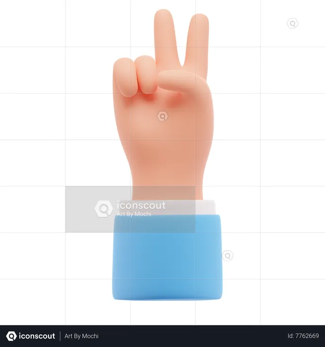 Victory hand gesture  3D Icon