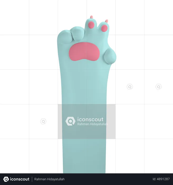Victory Paw Hand Gesture  3D Icon