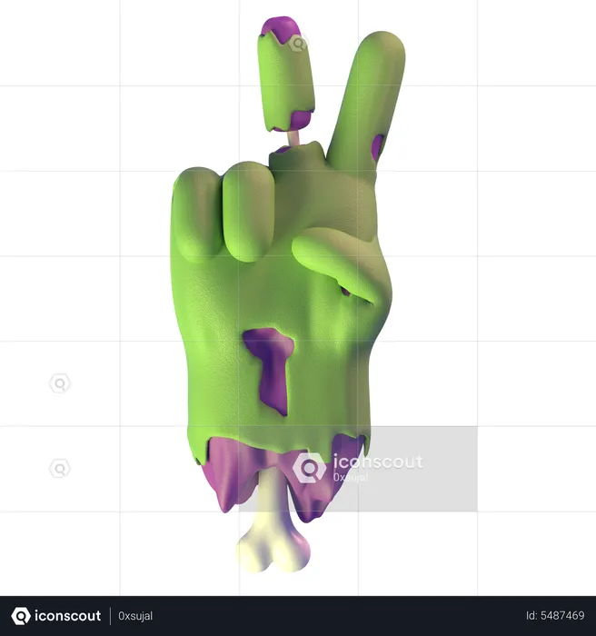 Victory Zombie Hand  3D Icon