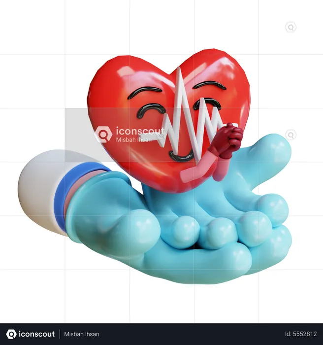 Coração ensacando a vida  3D Illustration
