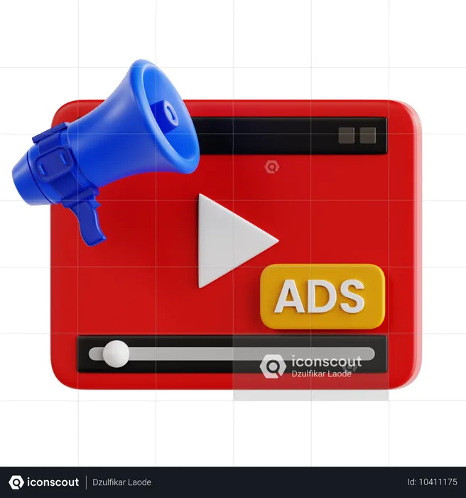 Video Ads  3D Icon