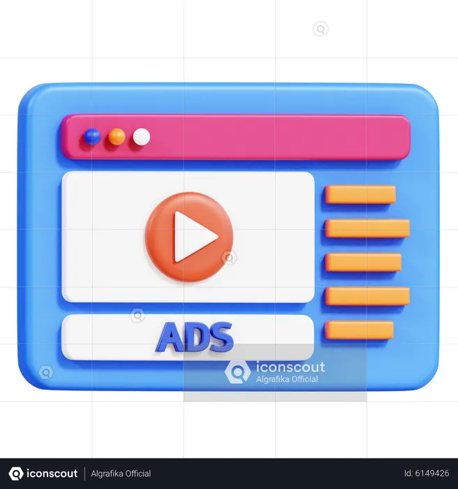 Video Advertisement  3D Icon