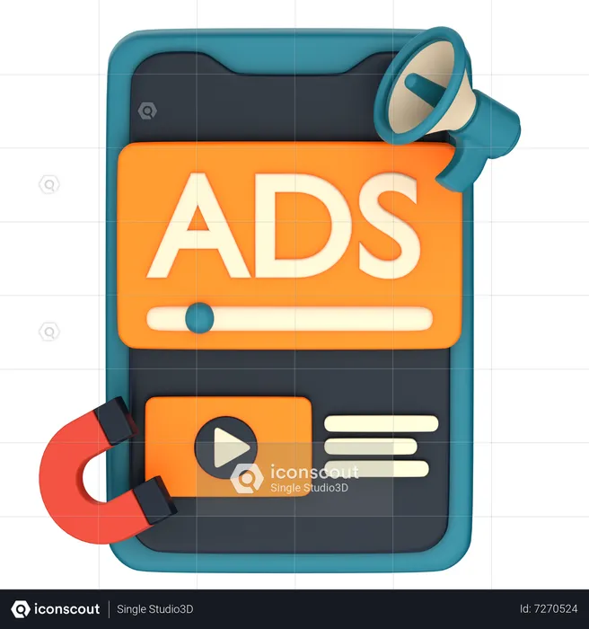 Video Advertisement  3D Icon