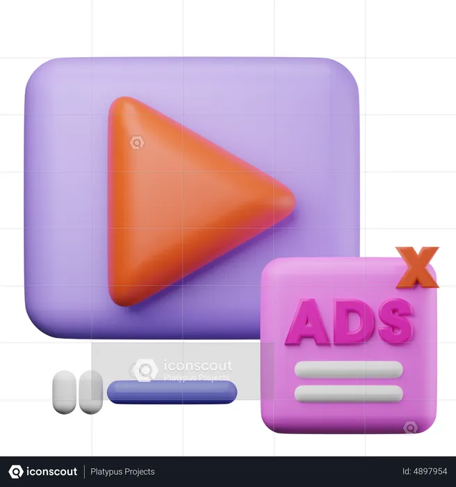 Video Advertising  3D Icon