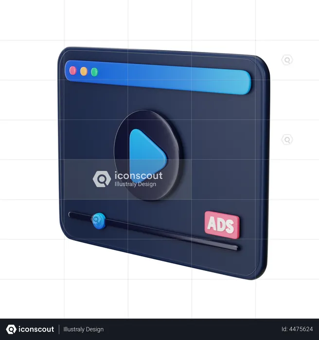 Video Advertising  3D Icon