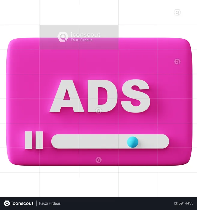 Video Advertising  3D Icon