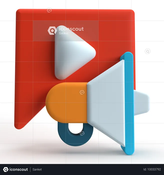 Video Advertising  3D Icon