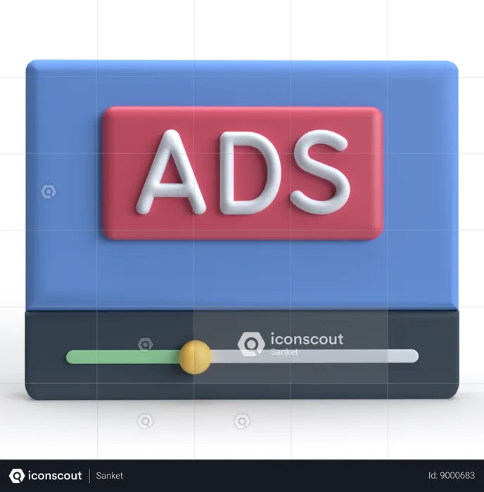 Video Advertising  3D Icon