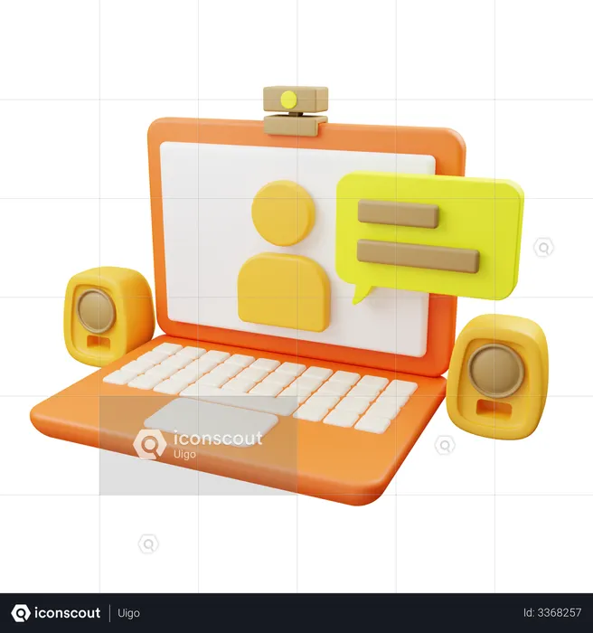Video Call  3D Illustration