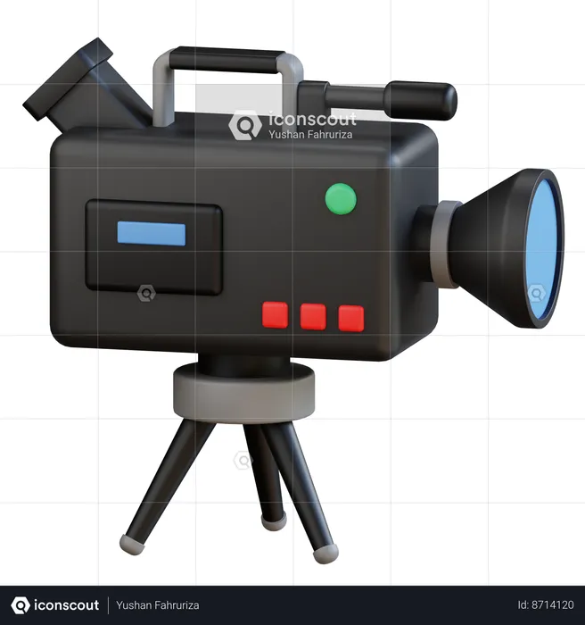 Video Camera With Tripod  3D Icon