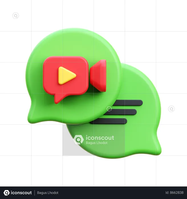 Videochat  3D Icon