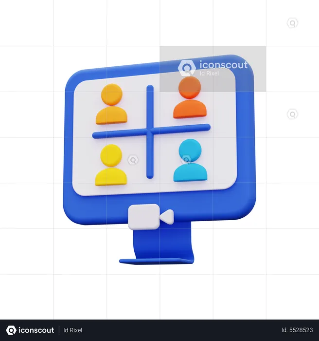 Video conference  3D Icon