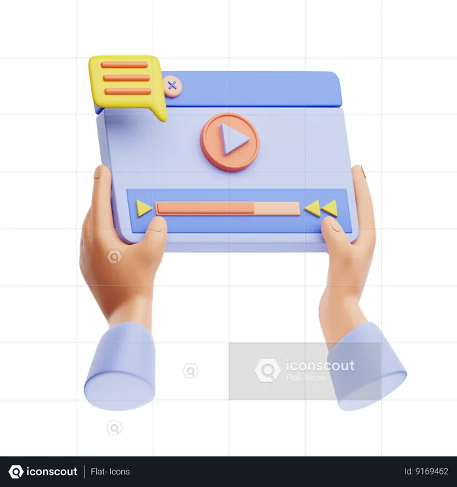 Video Content  3D Icon