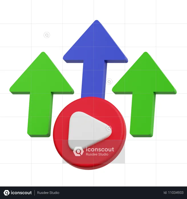 Croissance vidéo  3D Icon